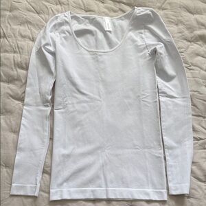 Nikibiki White Scoop Neck Long-Sleeve Top